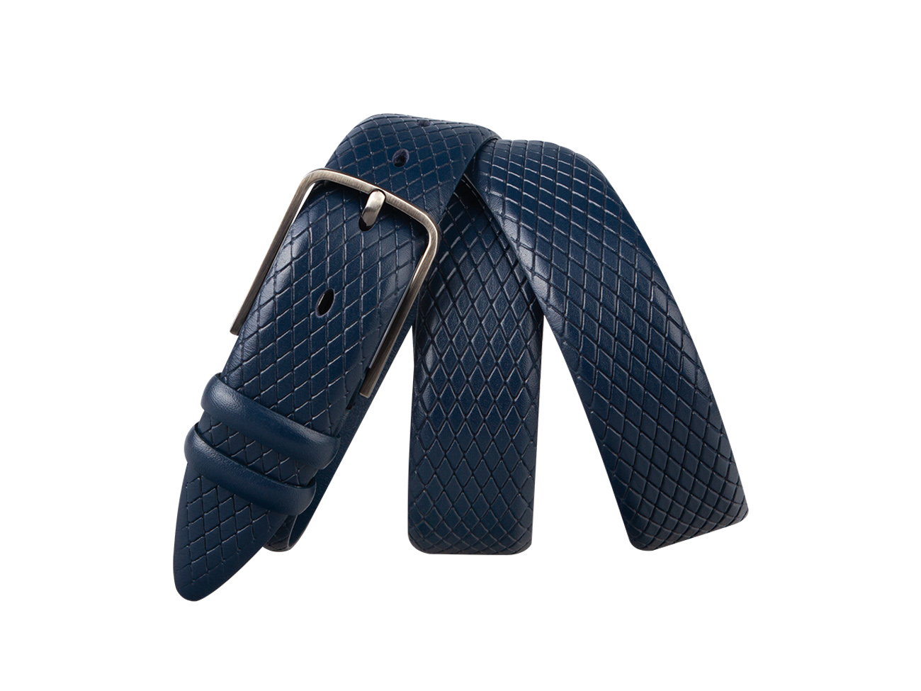 Кожаный синий мужской классический ремень DC35-61