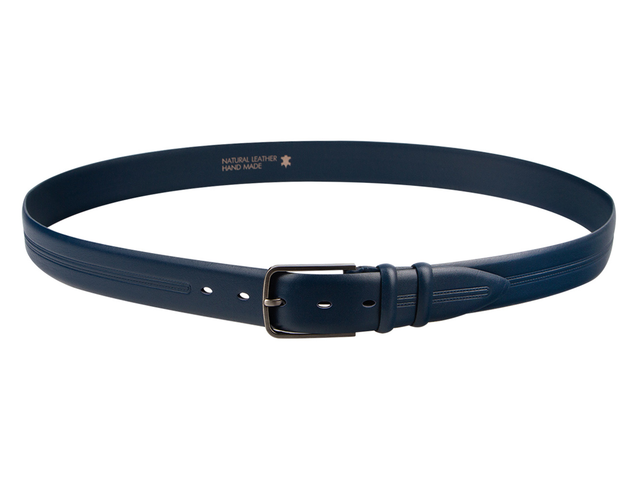 Кожаный синий мужской классический ремень DC35-65