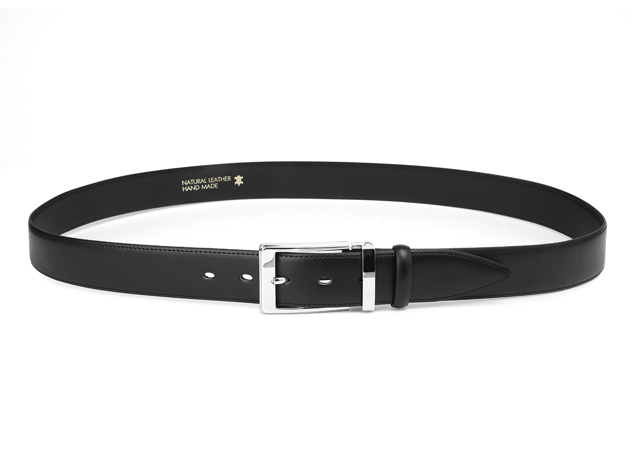 Кожаный черный мужской классический ремень DC35-83