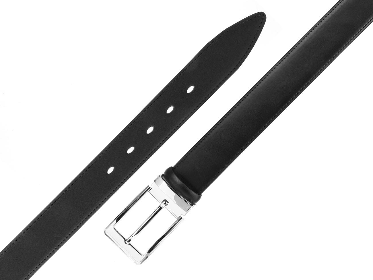 Кожаный черный мужской классический ремень DC35-83