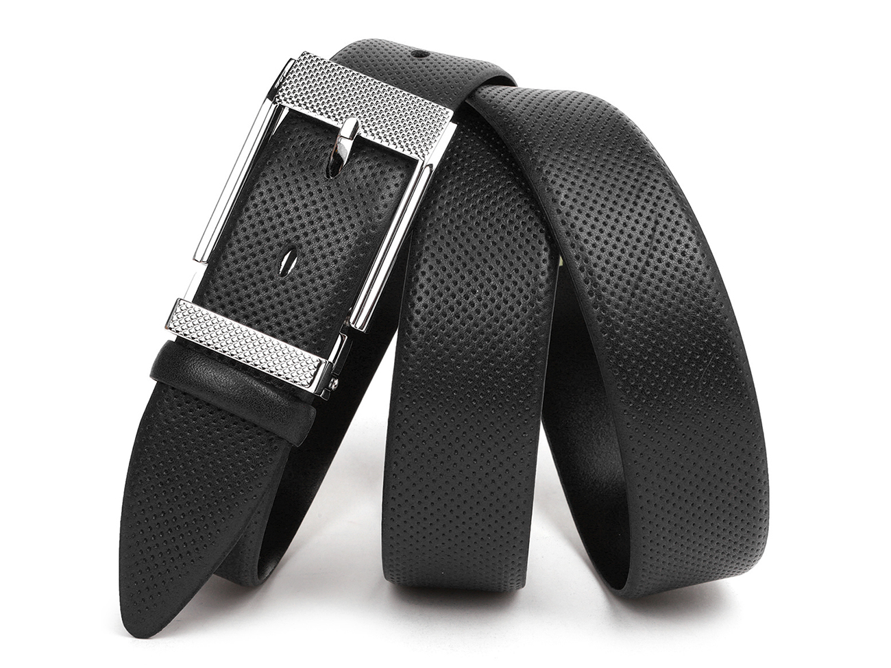 Кожаный черный мужской классический ремень DC35-91