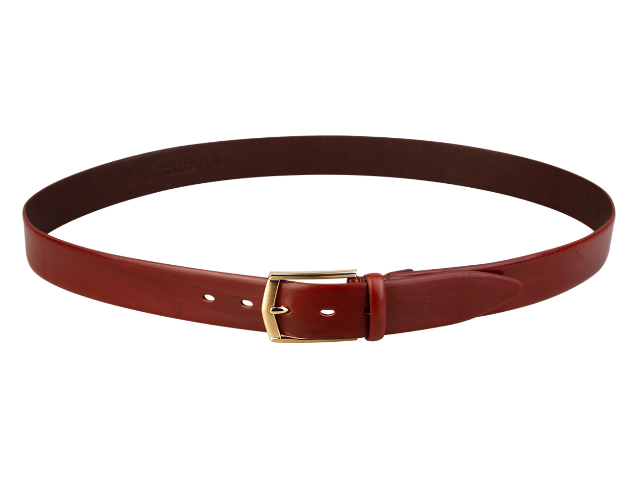 Кожаный коньяк мужской классический ремень PR35-209