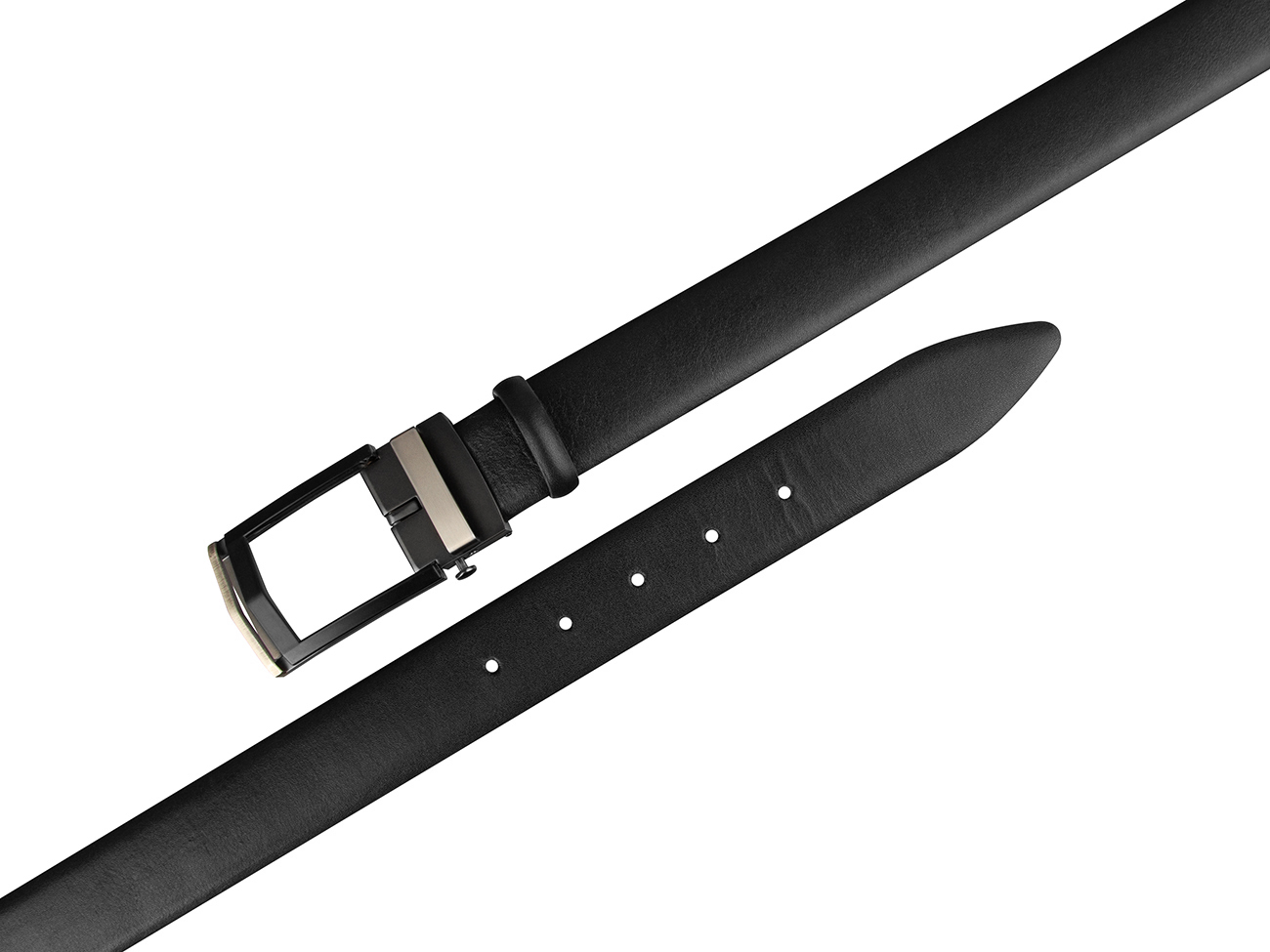 Кожаный черный мужской классический ремень PR35-222