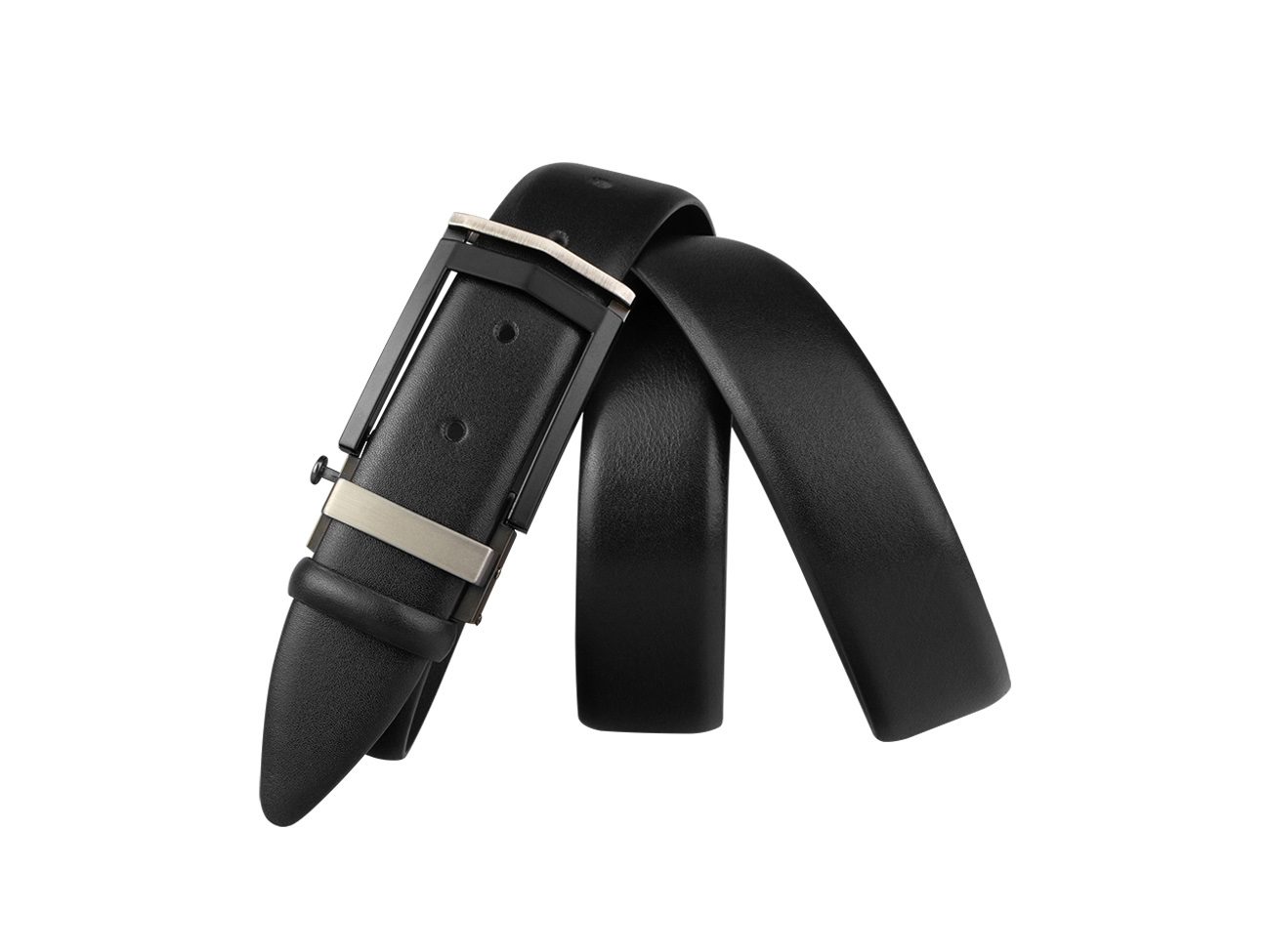 Кожаный черный мужской классический ремень PR35-222