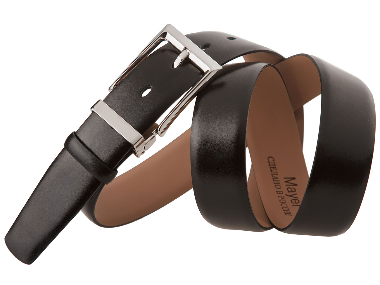 Кожаный черный мужской классический ремень ZD35-03