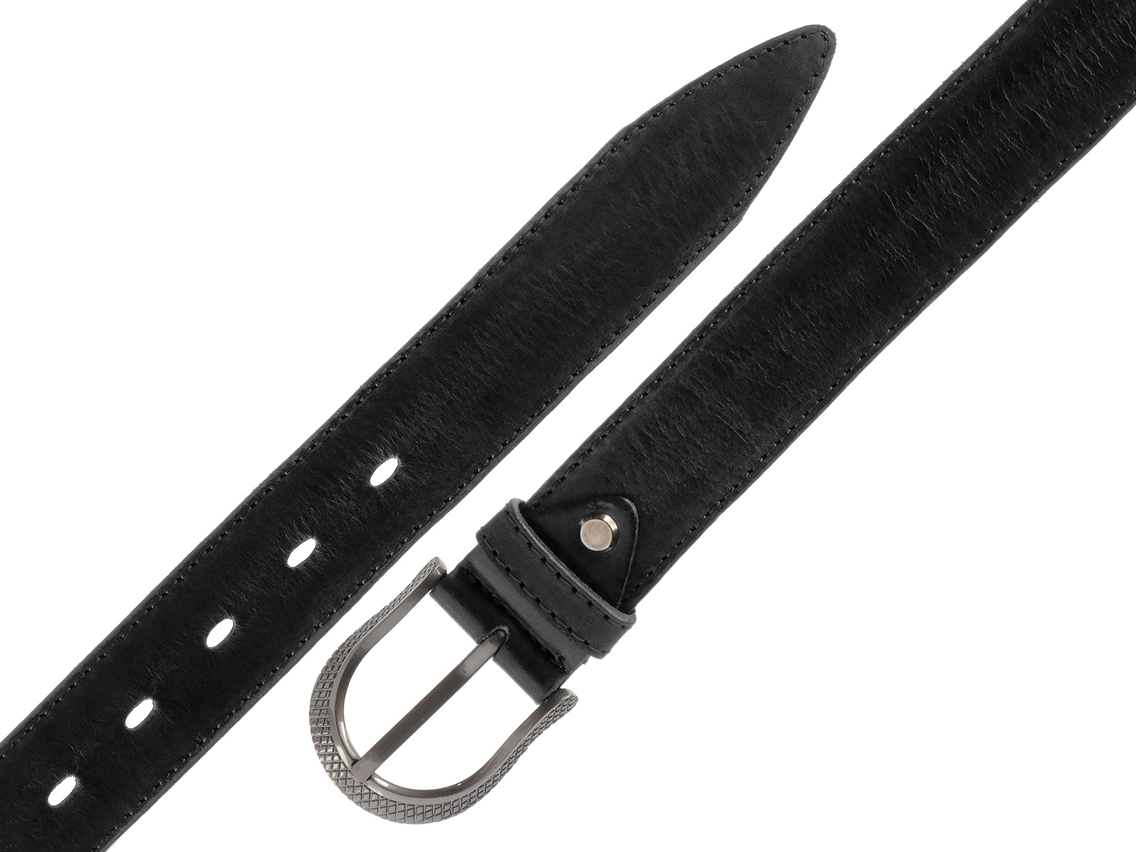 Кожаный черный женский джинсовый ремень B35-2070