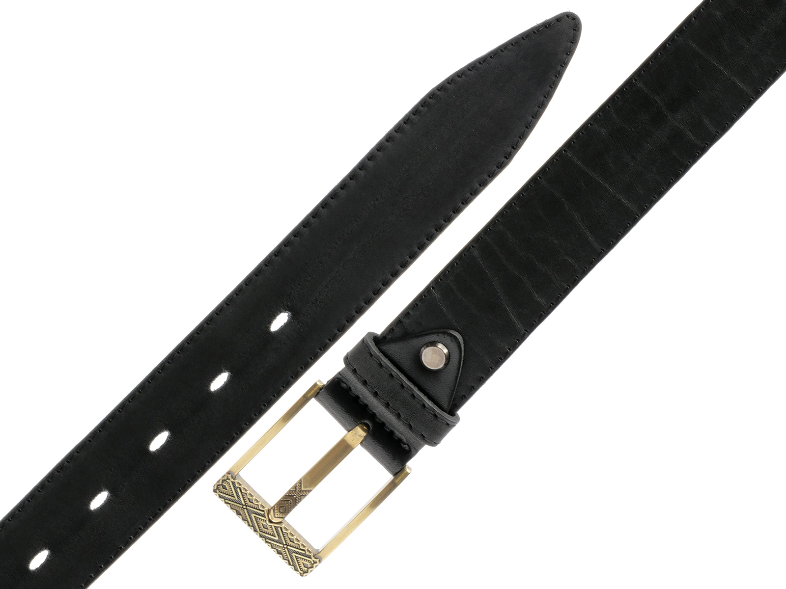 Кожаный черный женский джинсовый ремень B35-2080