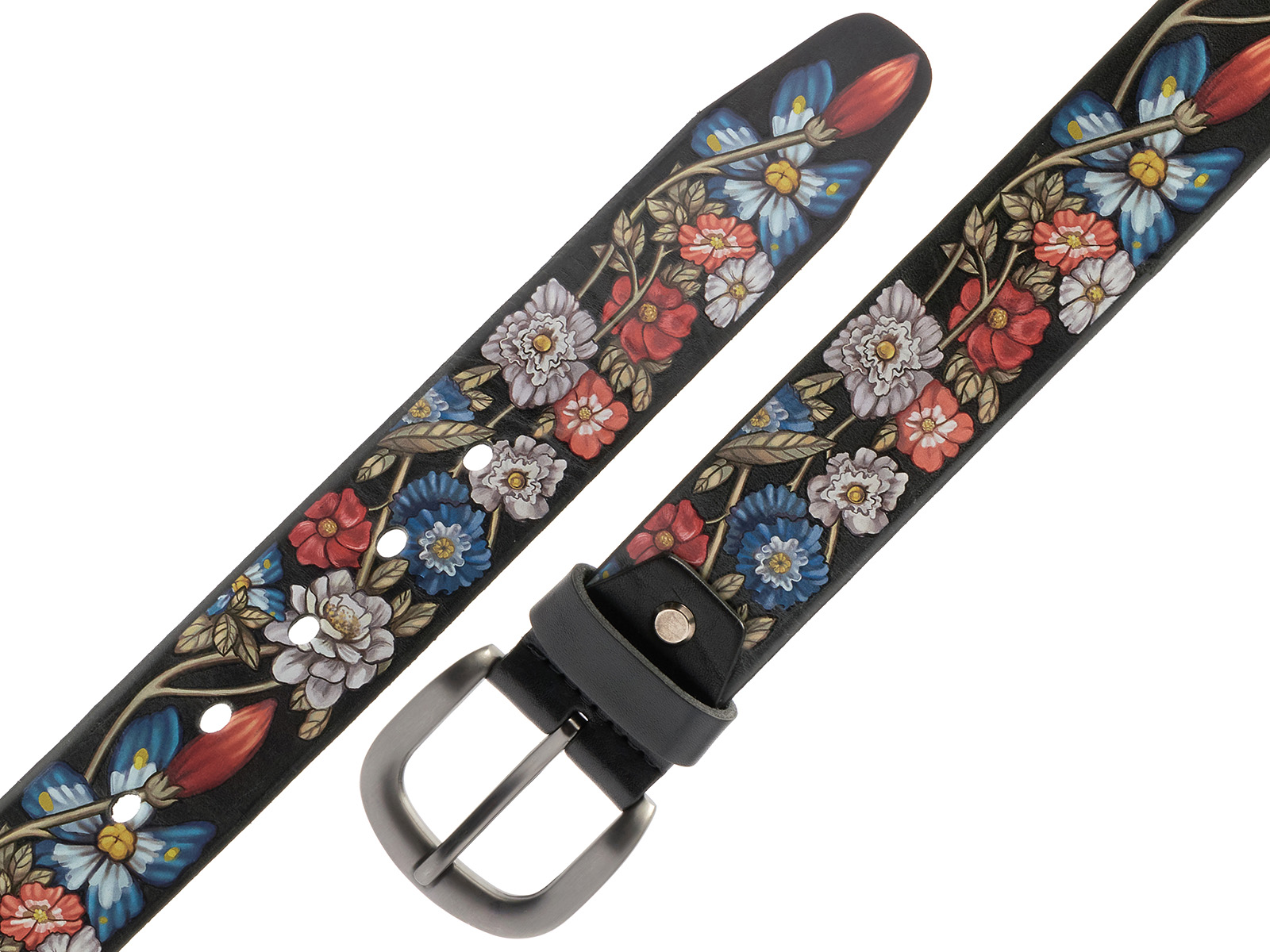 Кожаный черный женский джинсовый ремень 