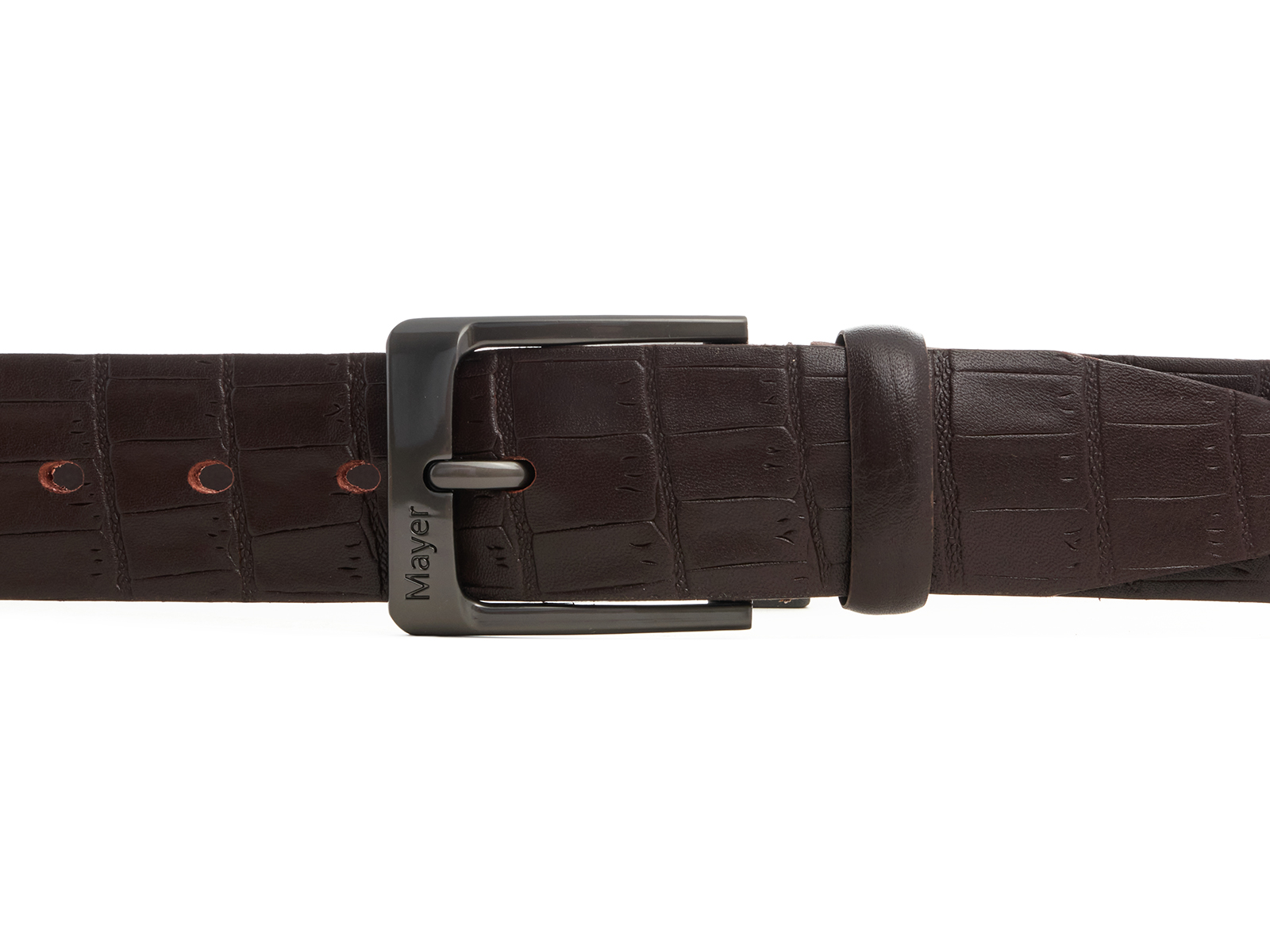 Кожаный коньячный мужской джинсовый ремень B40-2120