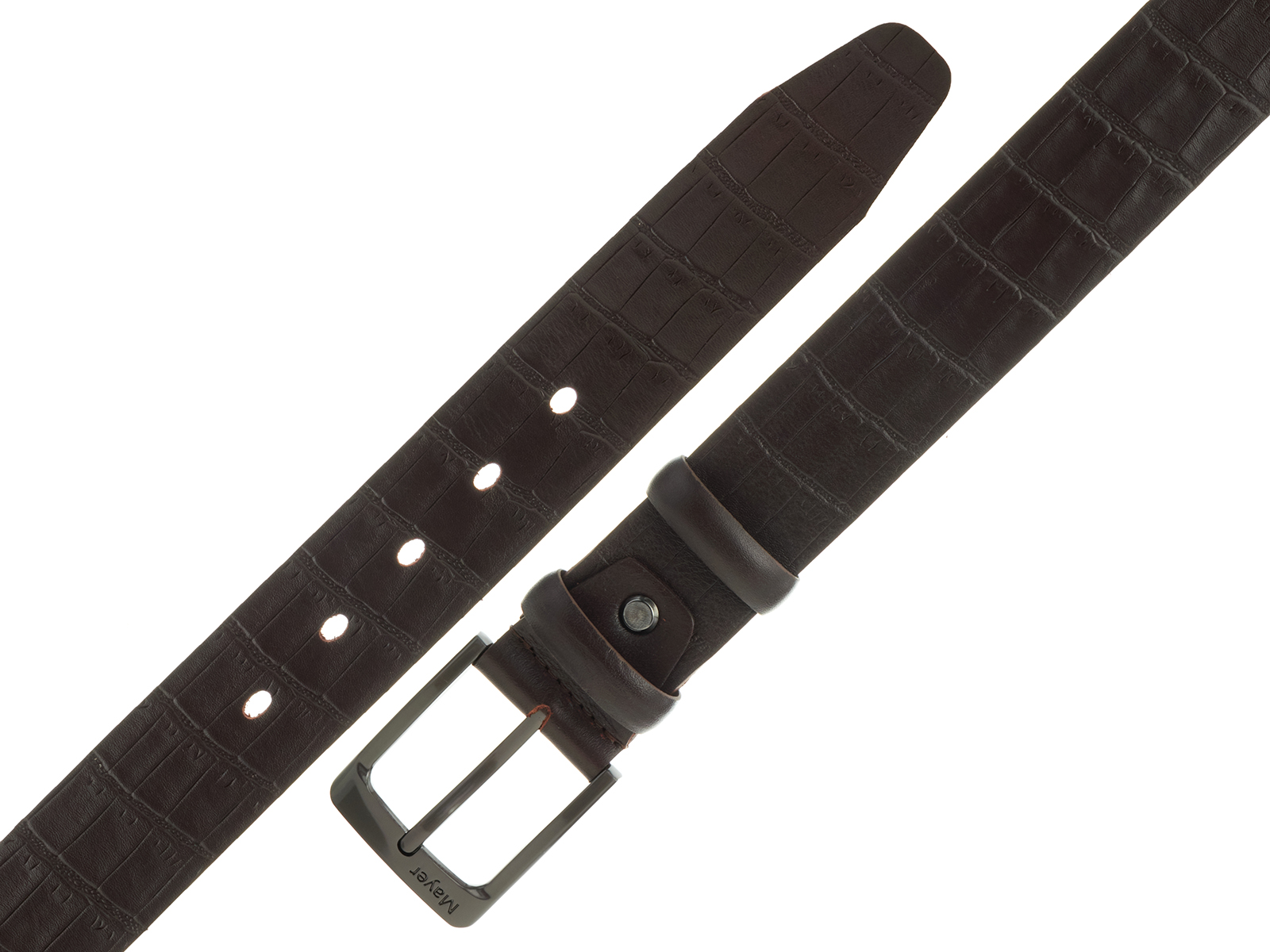 Кожаный коньячный мужской джинсовый ремень B40-2120