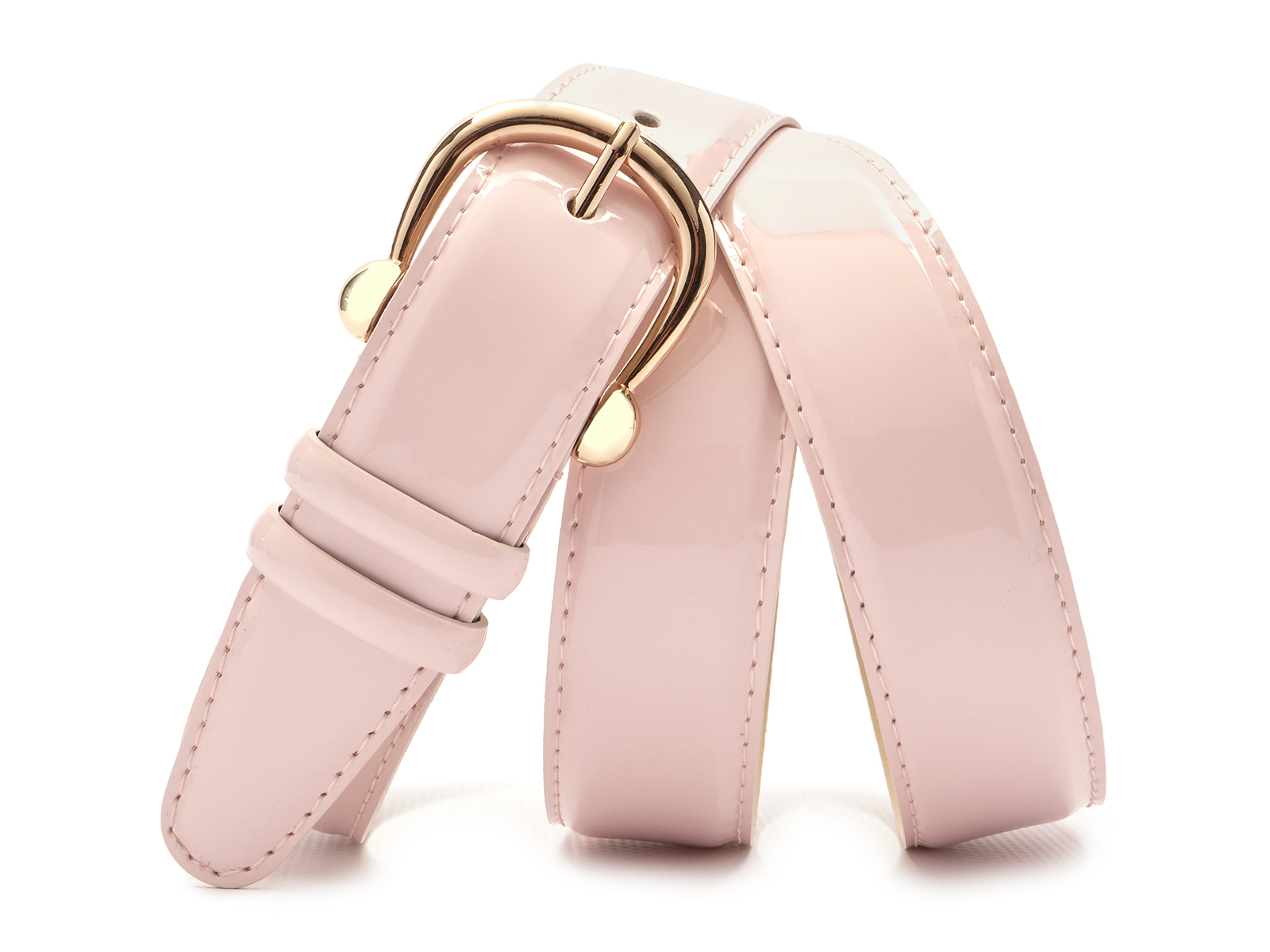 Кожаный розовый женский джинсовый ремень B30-2086