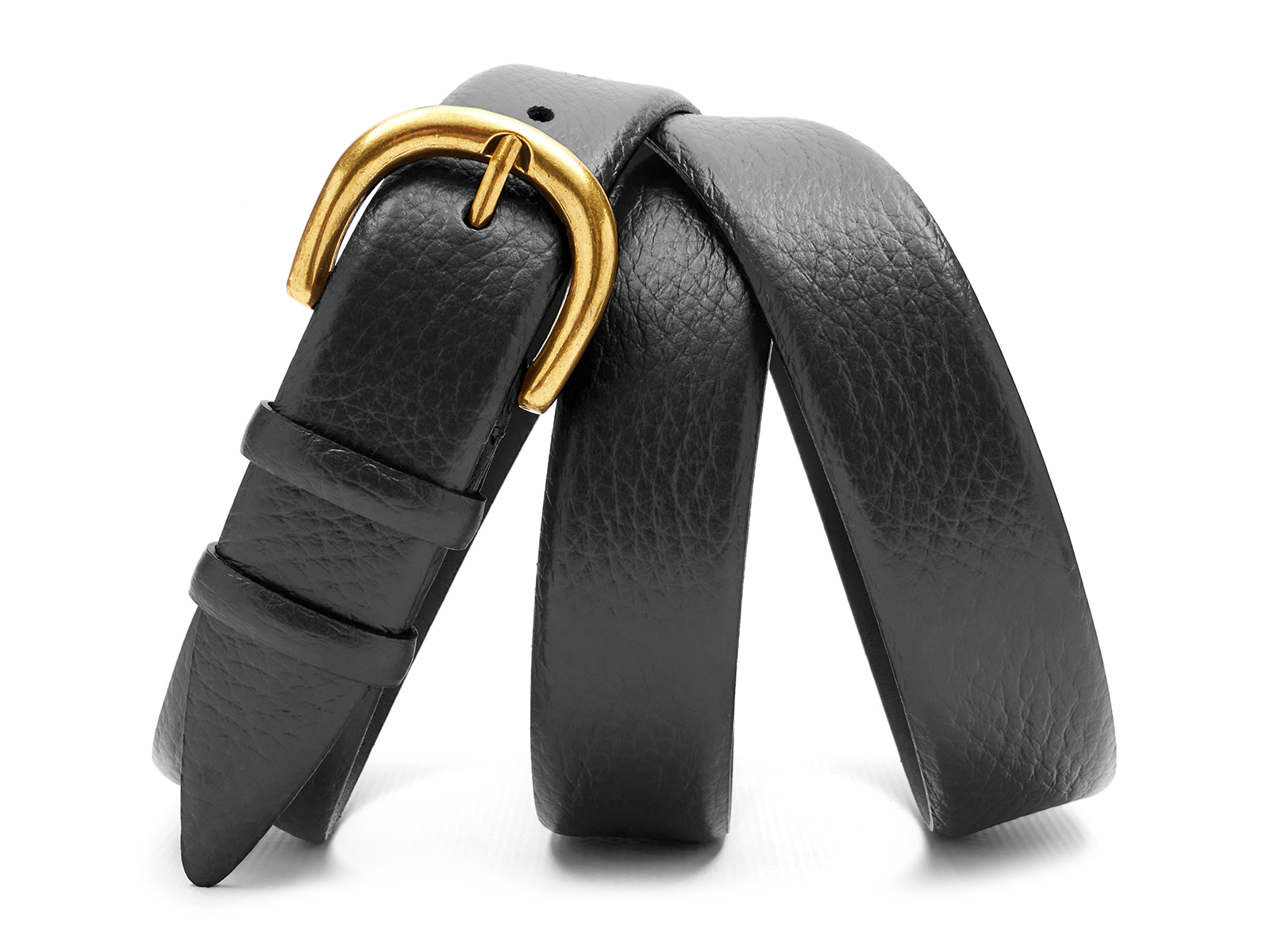 Кожаный черный женский джинсовый ремень B30-2102